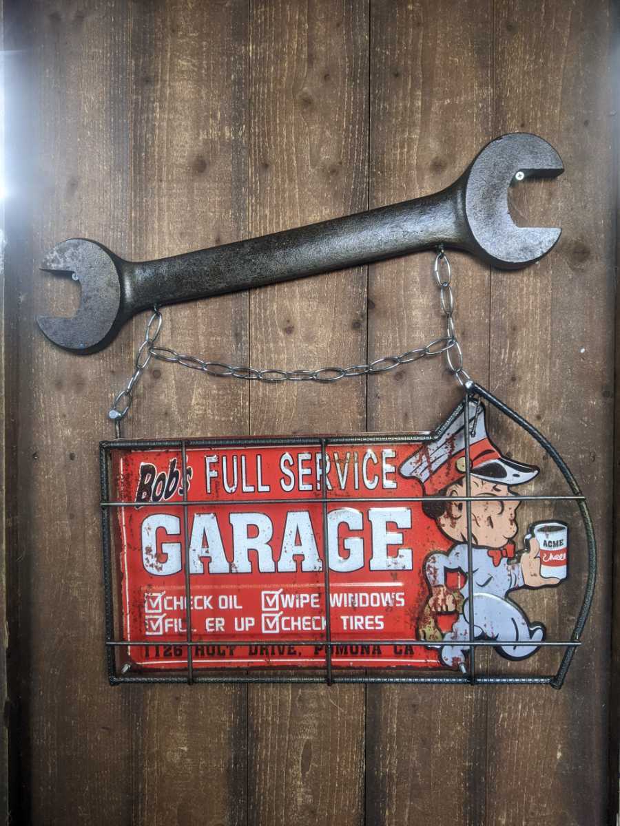 Garage Shop Sign Board Wall Hanging Sign Spanner Wrench TOOL #Garage Life #American Vintage House #American Interior, handmade works, interior, miscellaneous goods, others