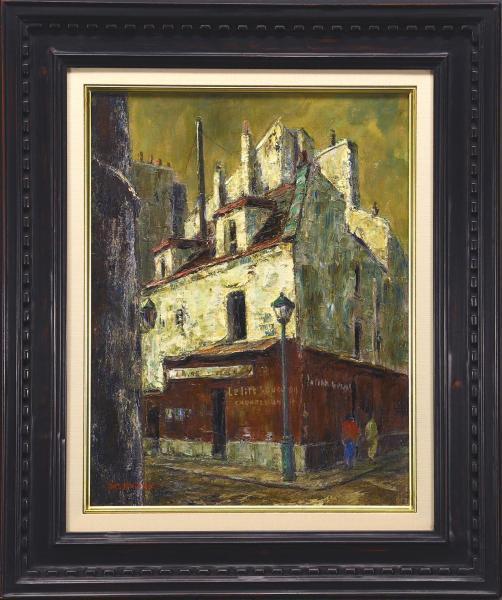 ☆★Keiji Yasui Street Corner (Montmartre, France) Oil Painting No. 6 Certification Seal ◆French Masterpiece Issuikai Member Kensuikai Committee★☆, Painting, Oil painting, Nature, Landscape painting