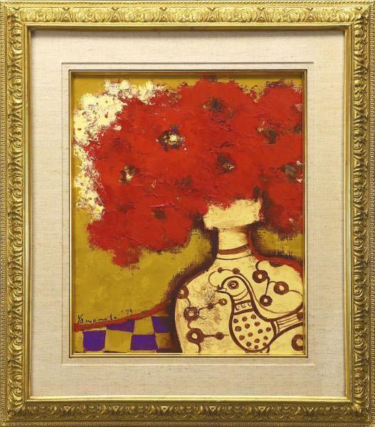 ☆★Keiko Yamamoto Fleurs dans un vase espagnol Peinture à l'huile n° 8 1979 Exposition personnelle/exposition collective indépendante★☆, Peinture, Peinture à l'huile, Nature morte