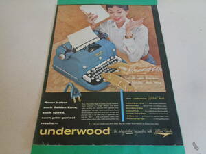 即決　広告　アドバタイジング　タイプライター　ＵＮＤＥＲＷＯＯＤ　１９５０ｓ　レトロ　アンティーク　コレクター　ヴィンテージ