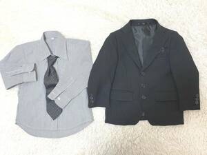  man formal jacket 100 size :OLIVER HOUSE* jacket & long sleeve shirt & necktie : black yellow color point . small stripe line 