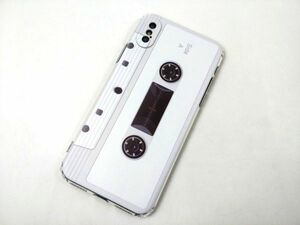 iPhone X for cassette tape surface white mobile cover soft case TPU clear #2