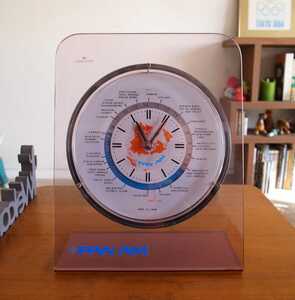 ** super rare ** PAN AM bread nam bread american aviation 1970 period Vintage world clock | not for sale put clock Showa Retro Eara in 