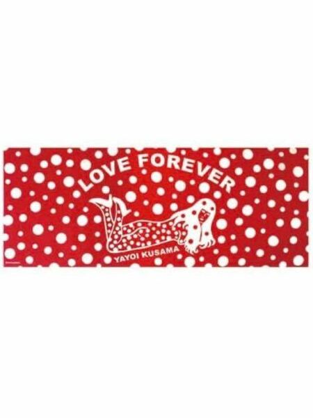 草間彌生展「わが永遠の魂」 限定 LOVEFOREVER ドット柄 手ぬぐい 赤白