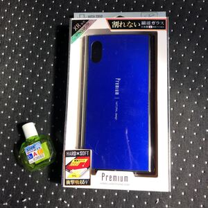 即決 送料無料 新品　Natural design iPhoneXR (6.1インチ) 背面ケース ブルー 繊維ガラス×ソフトTPUの2層構造で安心の衝撃吸収 Premium B