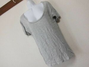 assk1083☆　■■UNDER BAR moussy■■　半袖Tシャツ　トップス　シンプルデザイン　無地　丸首　グレー　Mサイズ　コットン100%