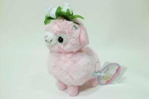 Q2* soft toy * alpaca so flower Crown pink *14cm