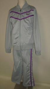 Puma girls PUMA jersey top and bottom ( gray × purple ) size6X