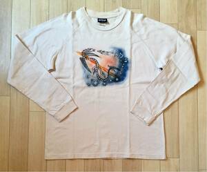 即決 良品「A・S・S」前後プリント ロングスリーブTee カットソー Beige SIZE:M