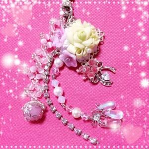  hand made * strap * Swaro * rose * ribbon * resin clay * flower 