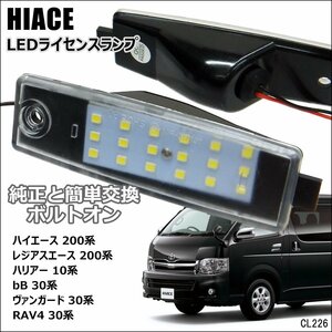 高輝度 LED ライセンスランプ トヨタ 白 ホワイト ハイエース 200系 ハリアー 10系 ナンバー灯/21