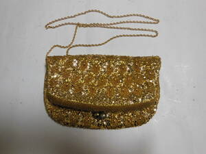  beautiful goods lady's clutch bag * party bag * shoulder bag *2WAY metallic piece bag Gold free shipping 
