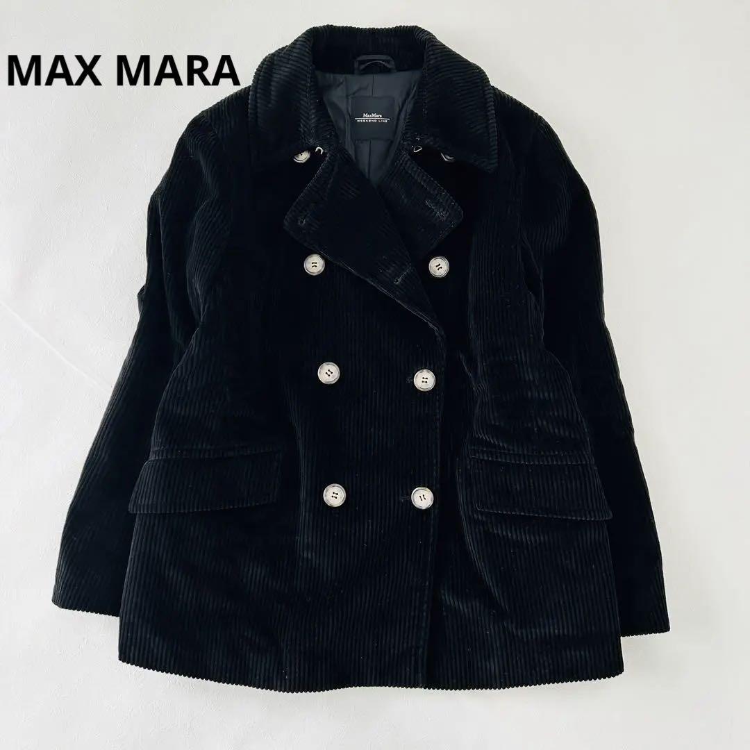 A392/美品MaxMara 白タグ ウール ロング ベルテットコート38黒 | www