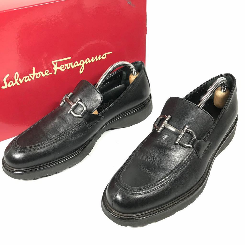 新品未使用 Ferragamo フェラガモ ビットローファー レザー ガンチーニ