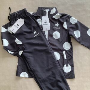  new goods * unused Le Coq child Wind jacket & pants top and bottom set * 130 * QMJTJF20&QMJTJG20 black 