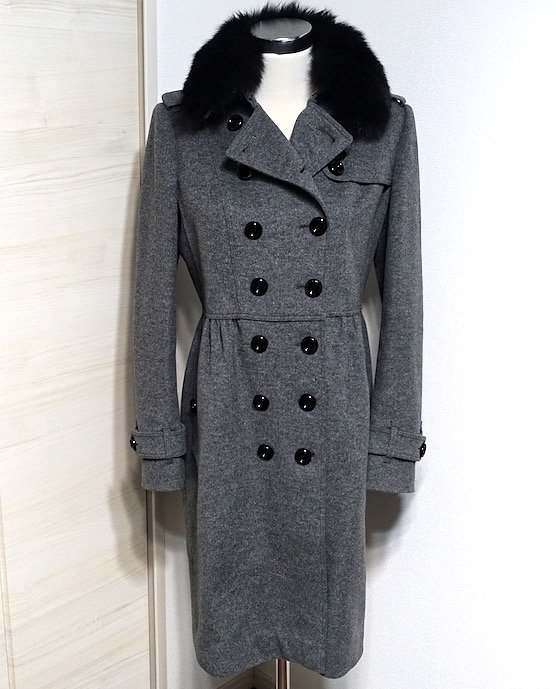 超美品 BURBERRY LONDON バーバリーロンドン フォックスファー付