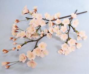 樹脂粘土製アートフラワー／パンフラワー【単体出品　桜　３枝】完全ハンドメイド/光触媒コート処理