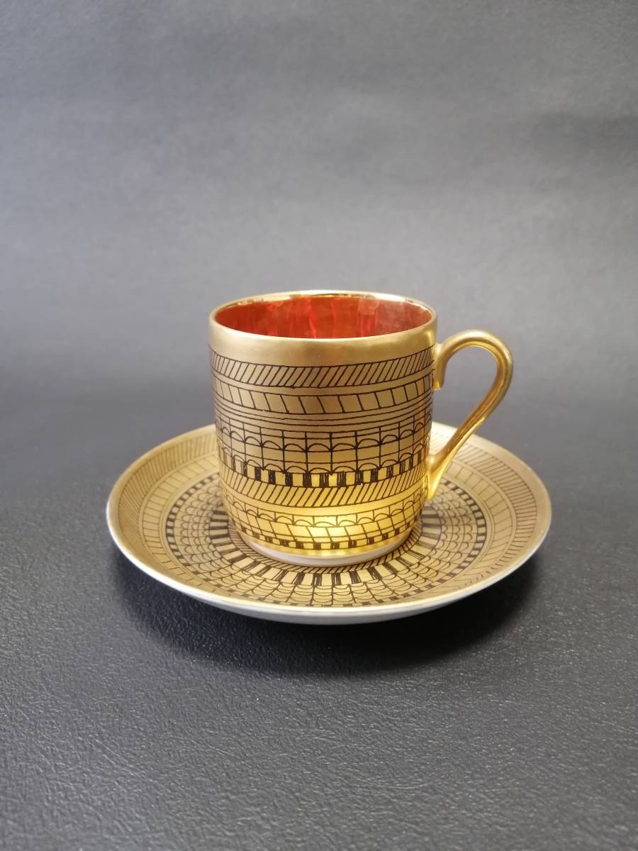 【希少】オールドニッポン 松風陶器 クサラシ技法 キャビネットカップ ソーサー 希少】オールドニッポン 松風陶器 クサラシ技法 キャビネット