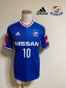 【良品】 adidas アディダス 横浜Fマリノス 背番号10 中村俊輔 ホーム 2014モデル ユニフォーム トップス Jリーグ サイズM 半袖 青 F42439