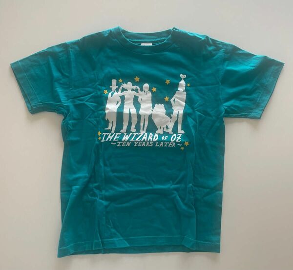 ターコイズブルー　青緑　半袖Tシャツ プリントTシャツ　　S