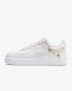 即完売24cm 新品未使用 NIKE WMNS AIR FORCE 1 LOW '07 LX PENDANT WHITE METALLIC GOLD ナイキ エアフォース1 ペンダント ホワイト 白