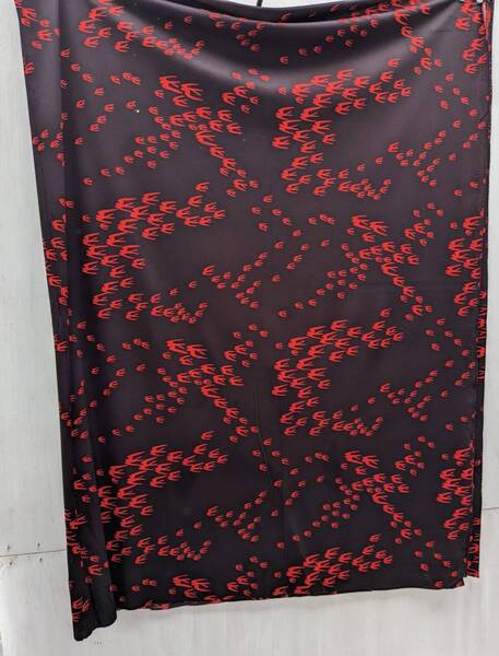 昭和レトロ 生地 焦げ茶 ブラウン つばめ 鳥柄 ヴィンテージ モダン 布地 japanese retro fabric