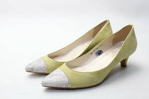 73# new goods! simple style original leather tu cap pumps (24cm)