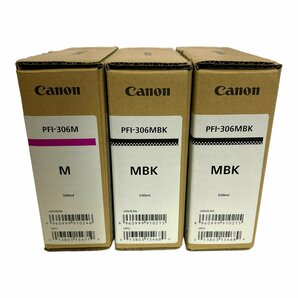 L2-642RL【未使用品】Canon 純正インクタンク マットブラック PFI-306MBK x2 マゼンタ PFI-306M x1 計3個セットの画像1