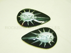 BSA Teardrop /Pearshape emblem A65 A10 B40 C15 rare . coloring [ black & champagne silver -]