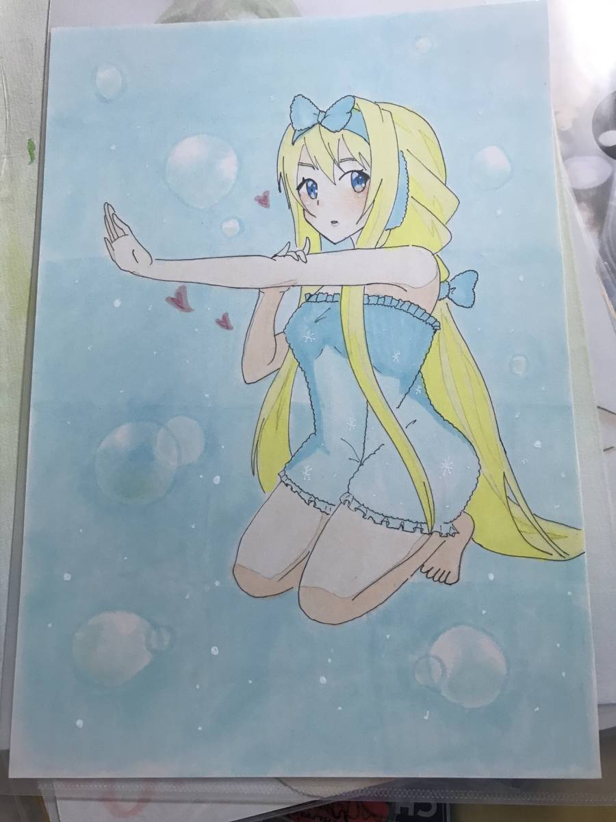 미소녀의 아침/필기 일러스트, 만화, 애니메이션 상품, 손으로 그린 그림