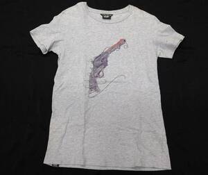 中古 55DSL ディーゼル DIESEL Tシャツ　 グレー　S　ピストル　拳銃