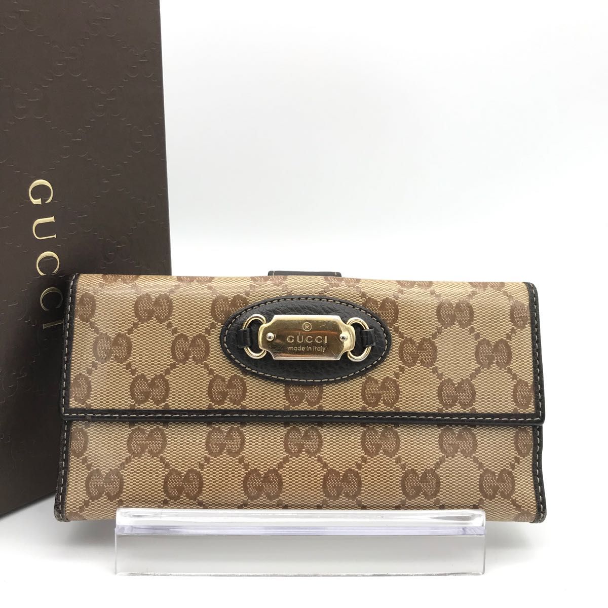 第一ネット 232431 キャンバス 長財布 グッチ GUCCI 0416 GG 箱付 長