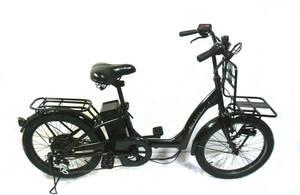 02-001 * 1 jpy ~[Air bike]* electromotive bicycle 24V 20 -inch black color operation verification settled 