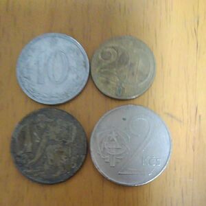 旧チェコスロバキア硬貨×４枚