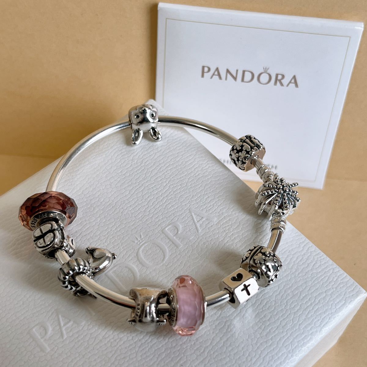 3個セット・送料無料 PANDORAパンドラ925シルバーブレスレット18cm 10