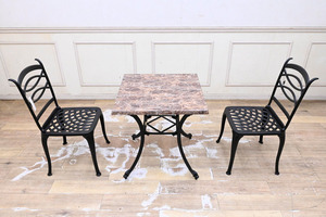 HB04 unused exhibition goods G-STYLE gardening set dining set 3 point set marble style dining table table chair chair 