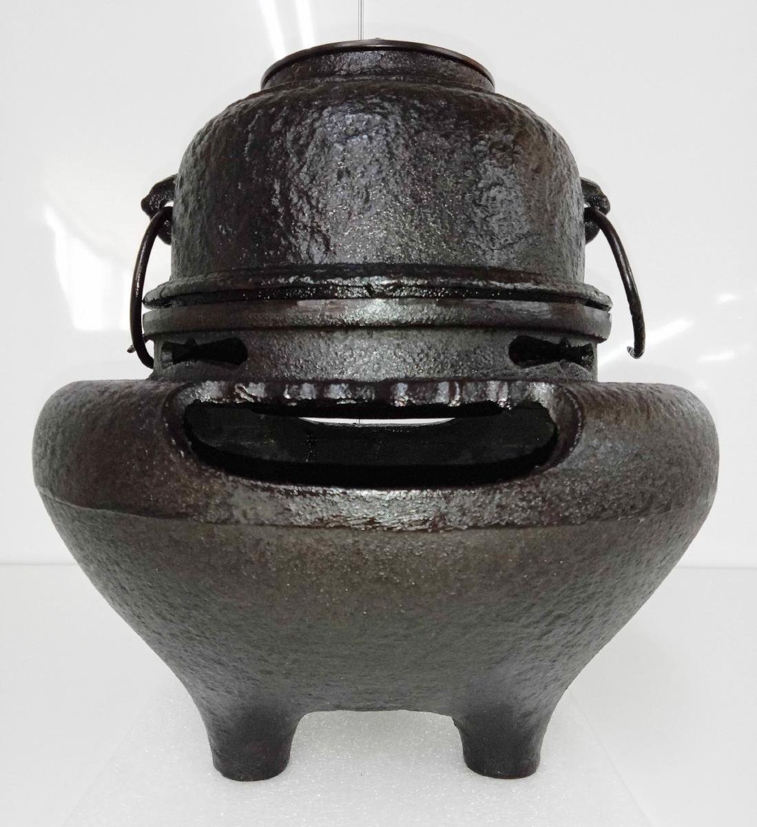 風炉釜 美品 唐銅 茶釜 鉄瓶 紅鉢 釜 茶道具 お茶 骨董 レトロ