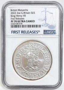 2022年 イギリス 英国君主 ヘンリー7世 5ポンド 2オンス プルーフ 銀貨 2oz NGC PF70 ULTRA CAMEO First Releases アンティークコイン