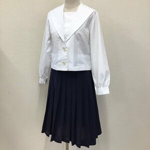 (Y)O592 (中古) 山形県 長井高校 (旧制服) セーラー服 上下セット /大きめ/LL-59/W72/セーラー/スカート/夏服/合服/制服/中学/学生服