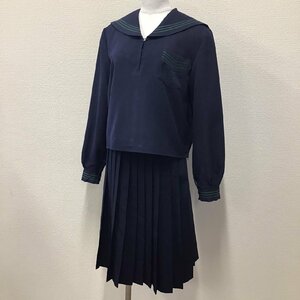 O571 (中古) 四国方面 校名不明 セーラー服 上下2点セット /175A/W63/紺/Fuji Yacht/冬服/冬用/制服/高校/中学校/学生服/女子学生