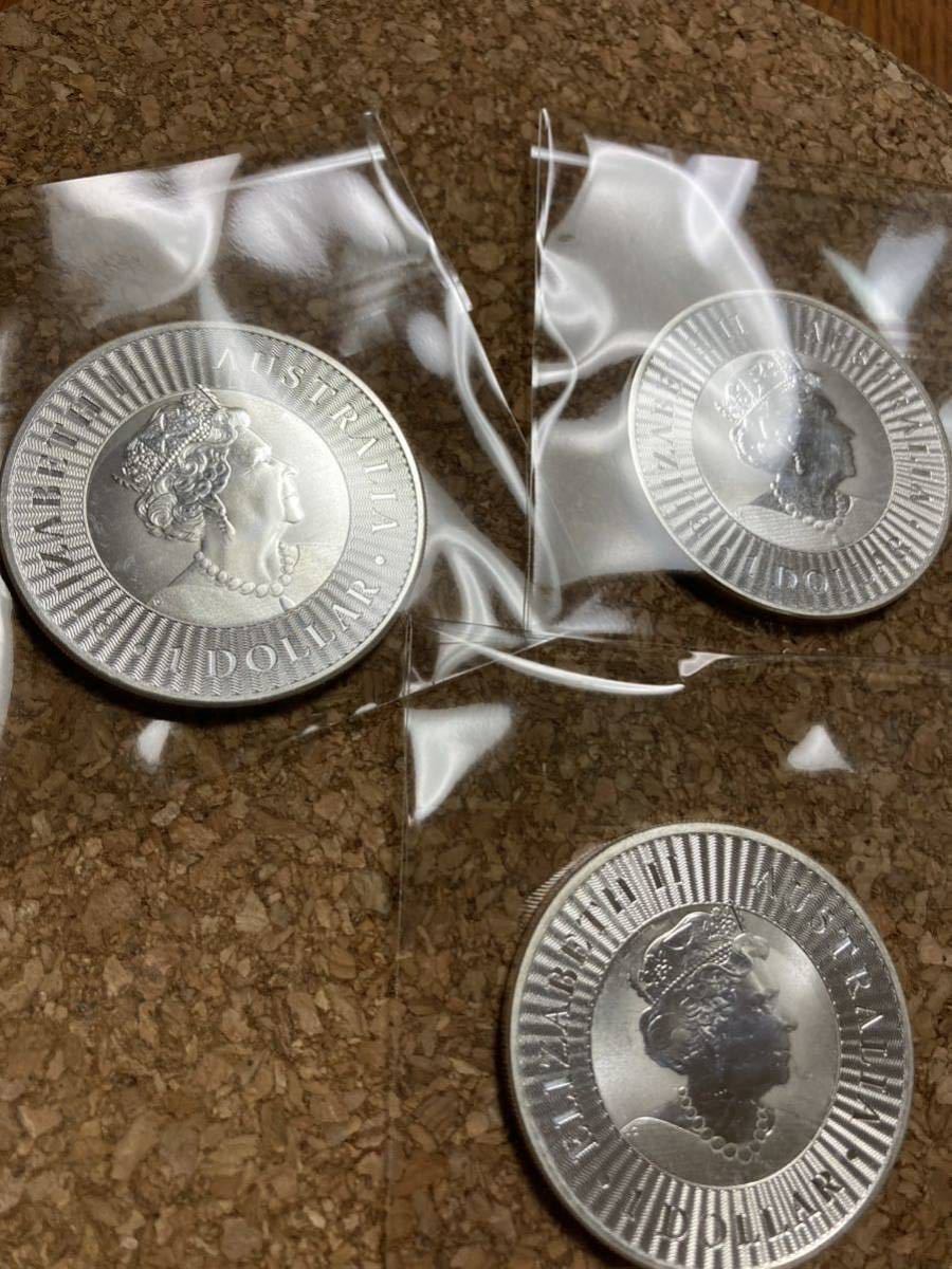 5枚 2022年　オーストラリア　カンガルー　1オンス　9999純銀 アンティーク、コレクション 貨幣 地金