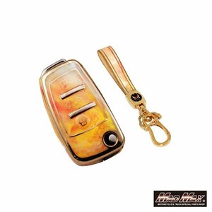  car supplies Audi Audi marble style TYPE C TPU smart key case orange /A1(8X) A3 S3(8P) A4 S4 RS4(8E)[ mail service postage 200 jpy ]