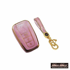  car supplies TOYOTA Toyota marble style TYPE B 3 button type TPU smart key case pink / present Father's day Mother's Day birthday [ mail service postage 200 jpy ]