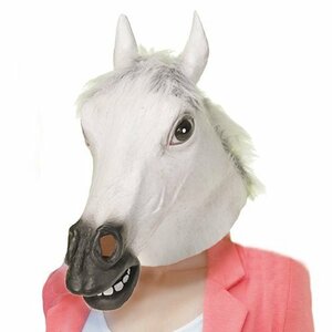 [ immediate payment ] animal mask white .. Aiko headdress cosplay white horse Halloween party Event .. over . change equipment metamorphosis sa prize do drill 