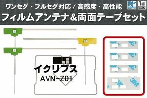 フィルムアンテナ GPS一体型アンテナ 4枚 地デジ イクリプス 用 両面テープ 3M 強力 4枚 AVN-Z01 ナビ 載せ替え 高感度 受信 左右