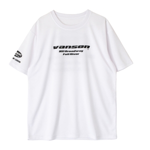 Mサイズ バンソン ドライ メッシュTシャツ VS23801S ホワイト/ブラック M 吸汗/速乾 VANSON MESH T-SHIRTS (2023春夏モデル)