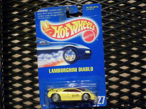 定形外発送可☆即決☆☆LAMBORGHINI DIABLO BLUE CARD 1995　UH カード破れ、めくれ　ランボルギーニ　ディアブロ　 Hot Wheels