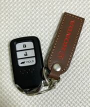 HONDA★動作良好☆ホンダ 純正品 CR-V RT5 ハイブリッド 3ボタンスマートキーレスバックドア DRIVER1 スペア・レザーキーホルダー付き_画像2