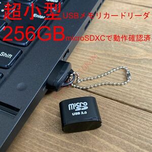 【新品】 黒 USB カードリーダ 超小型 金属箱体 microSDXC用