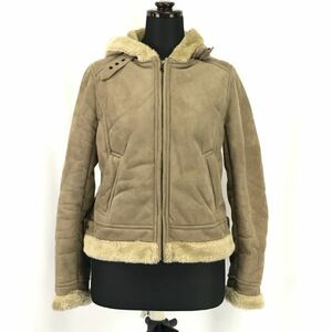 LOWRYS FARM★フェイクムートンジャケット/パーカー【Women's size-L/ベージュ/Beige】Coats/Jackets/Jumpers◆BH249